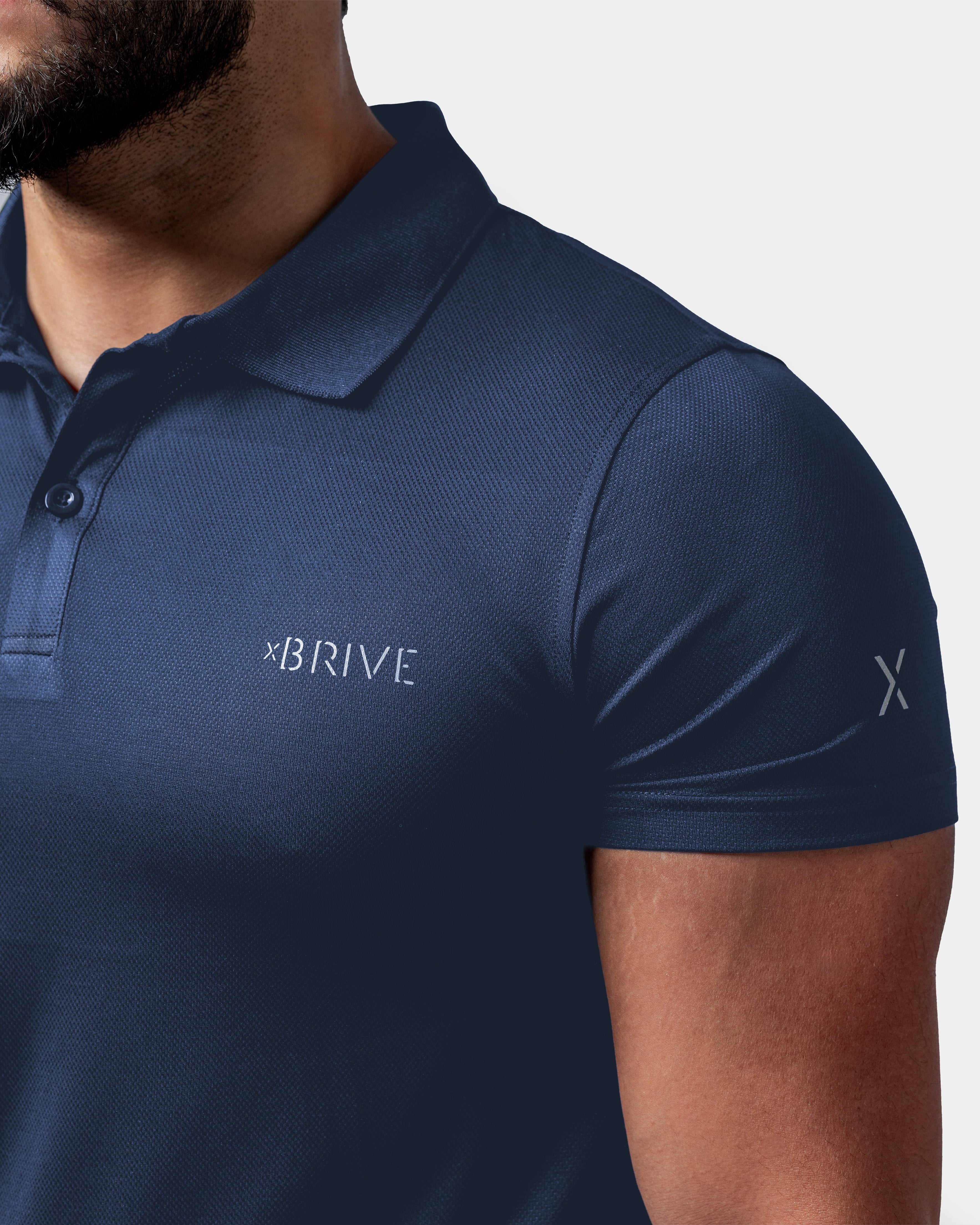 Tech Polo Tee – Deep Blue