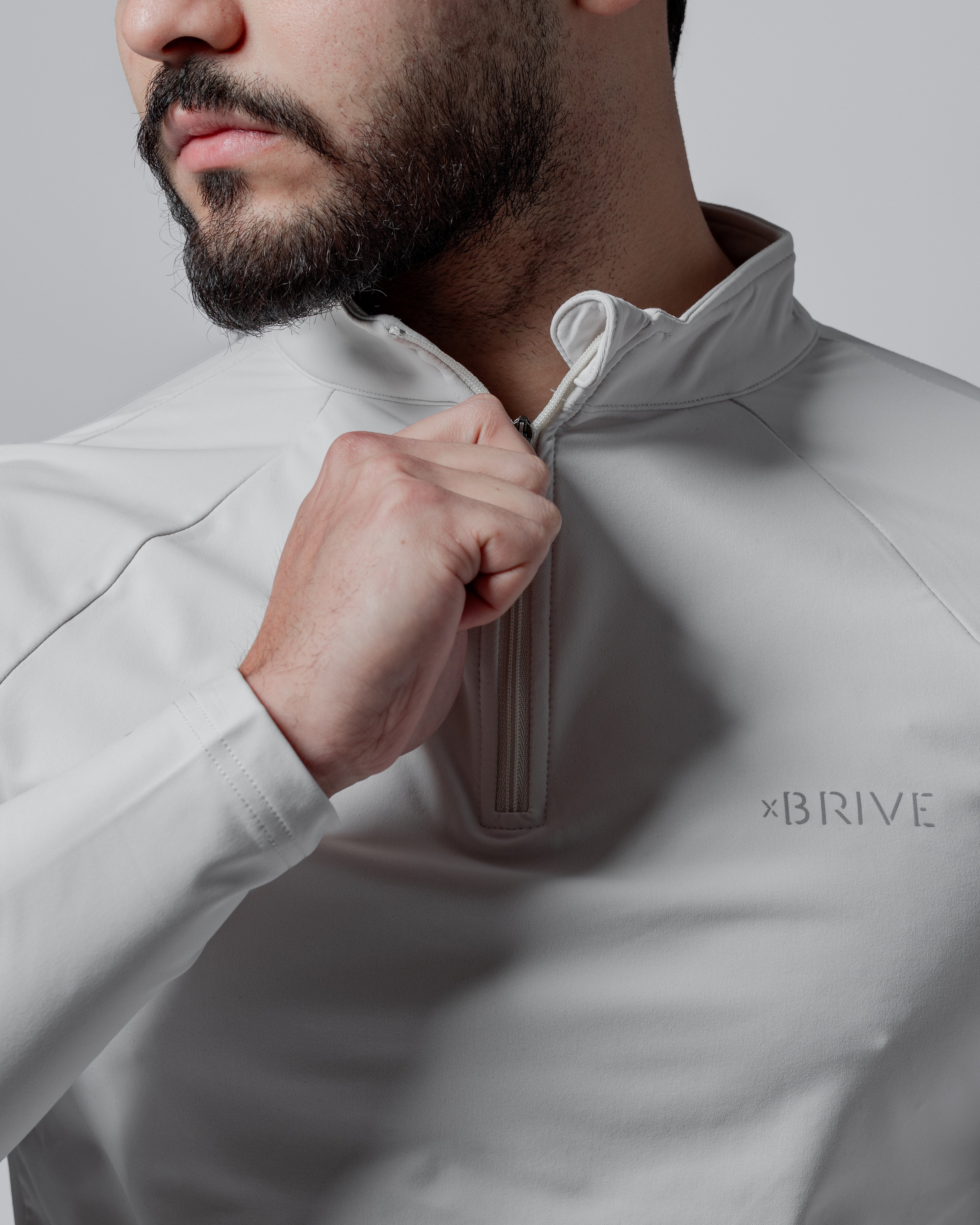 Flow Quarter Zip - Stone White