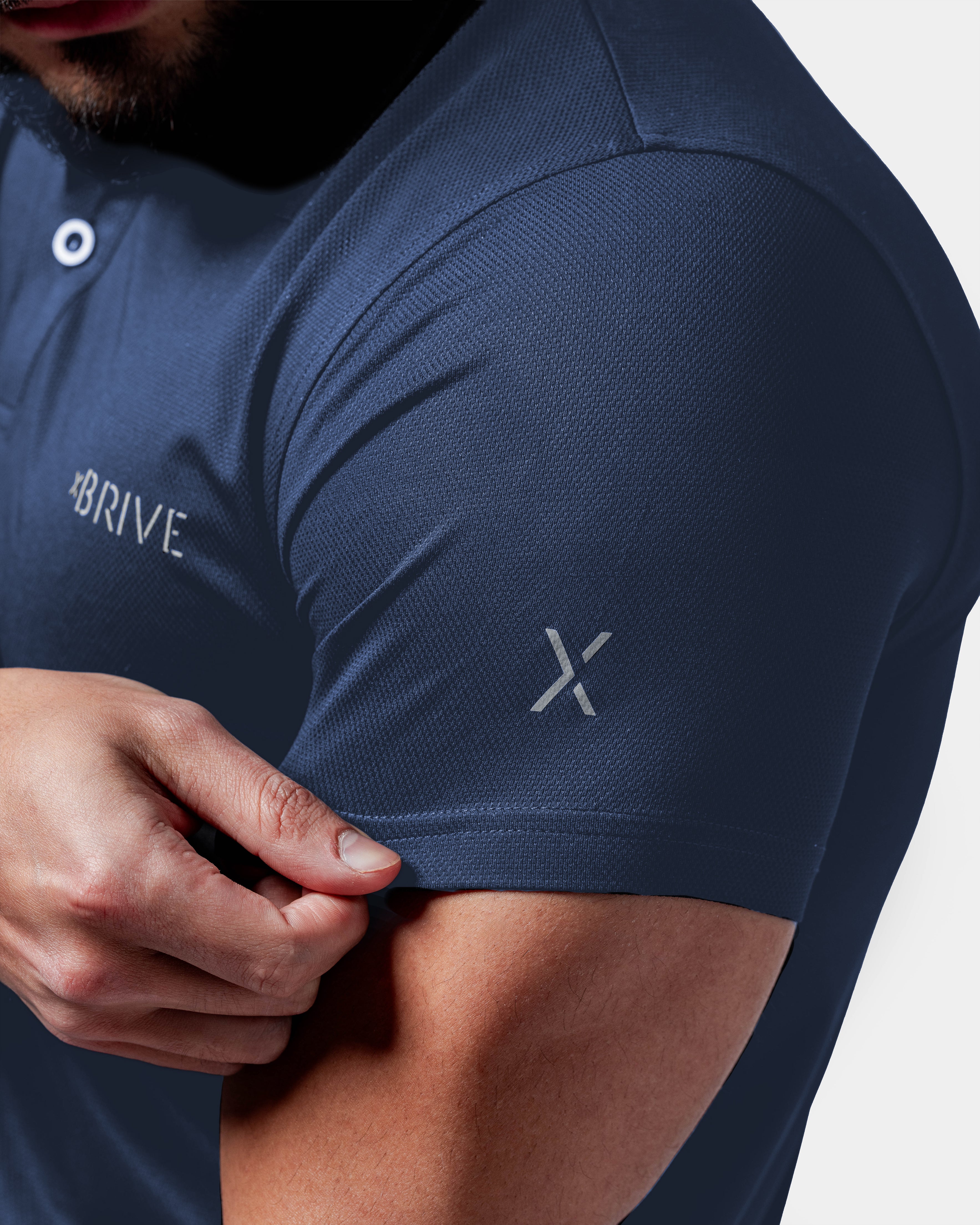 Tech Polo Tee – Deep Blue