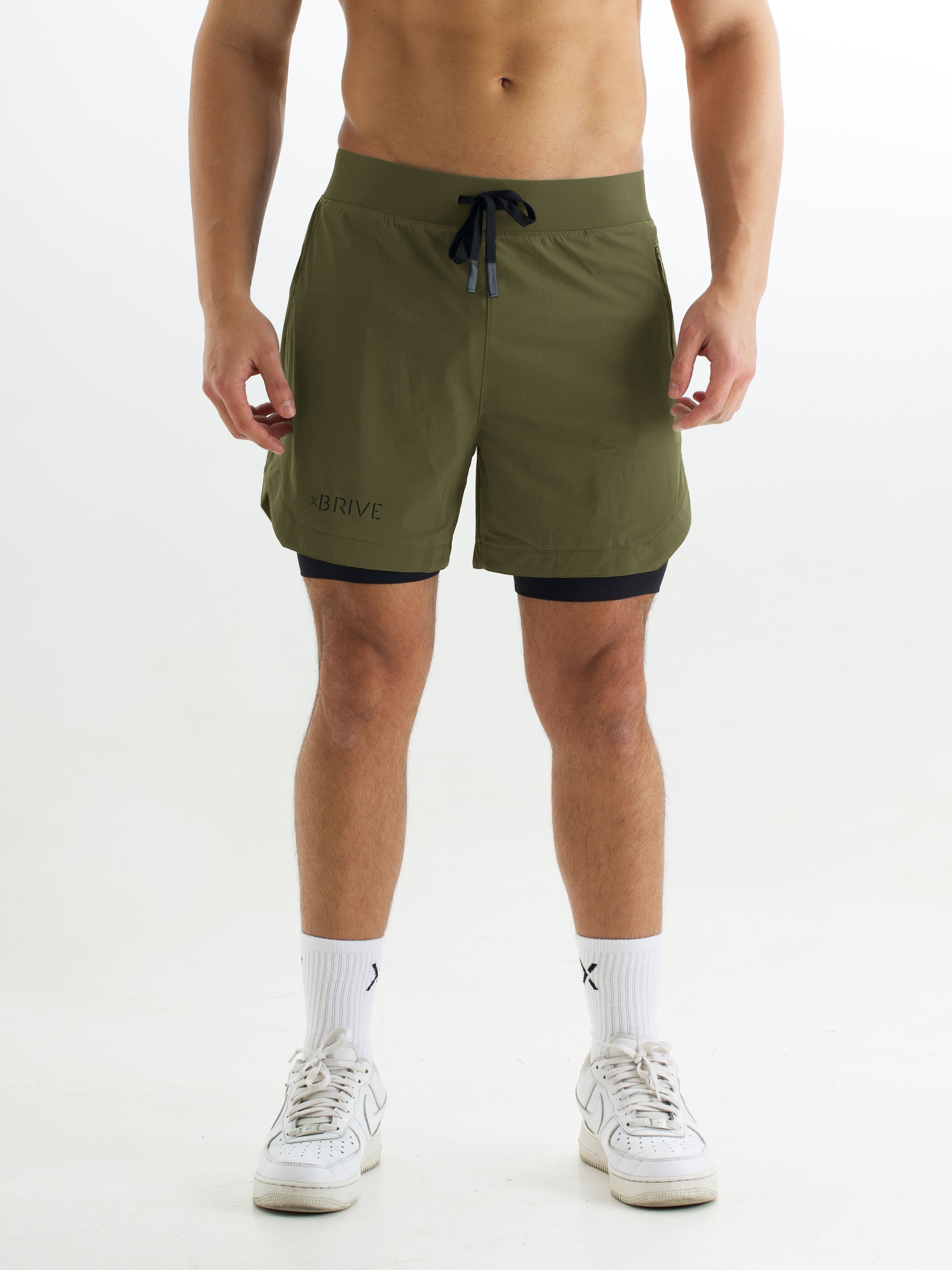 Hybrid Liner Shorts - Moss Green