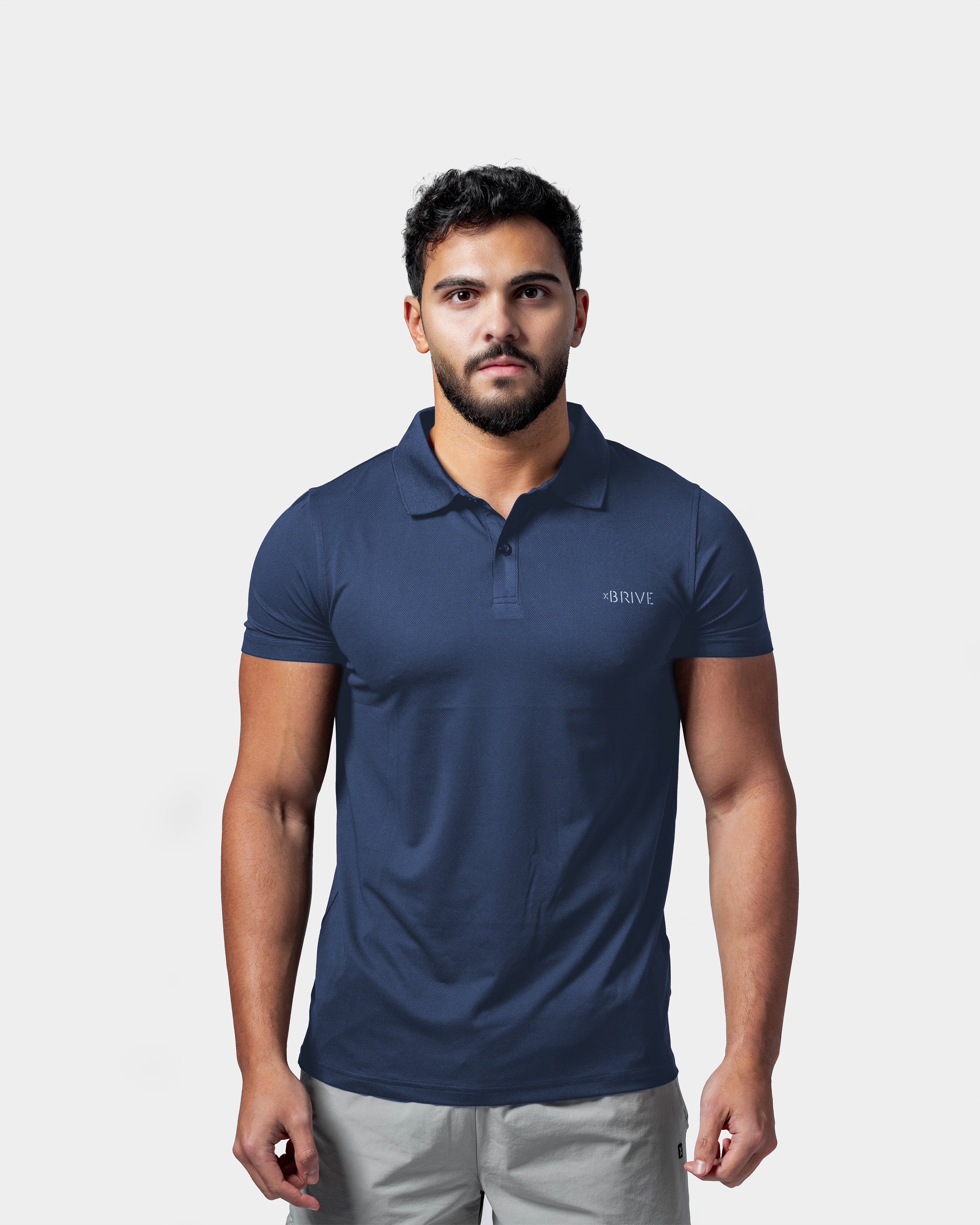 Tech Polo Tee – Deep Blue