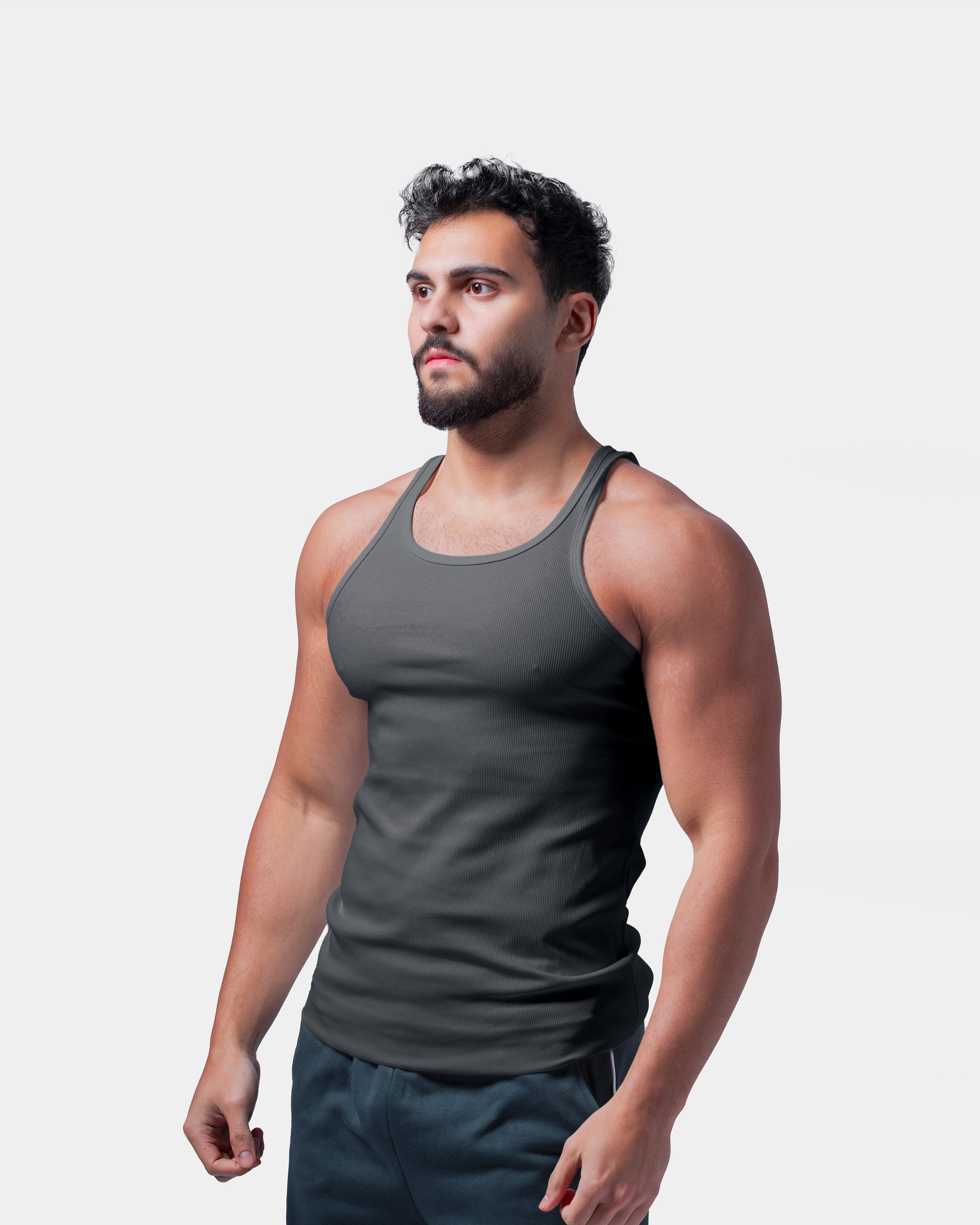 Core Ribbed Tank – Iron Grey