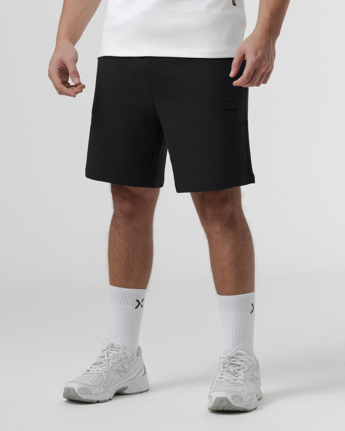 Waffle Knit Shorts - Black