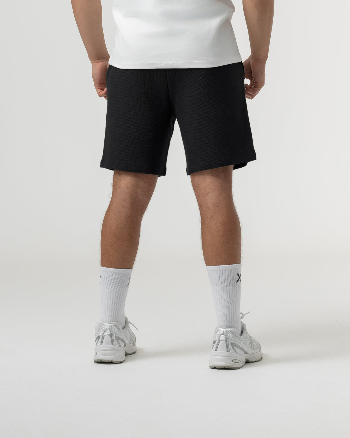 Waffle Knit Shorts - Black