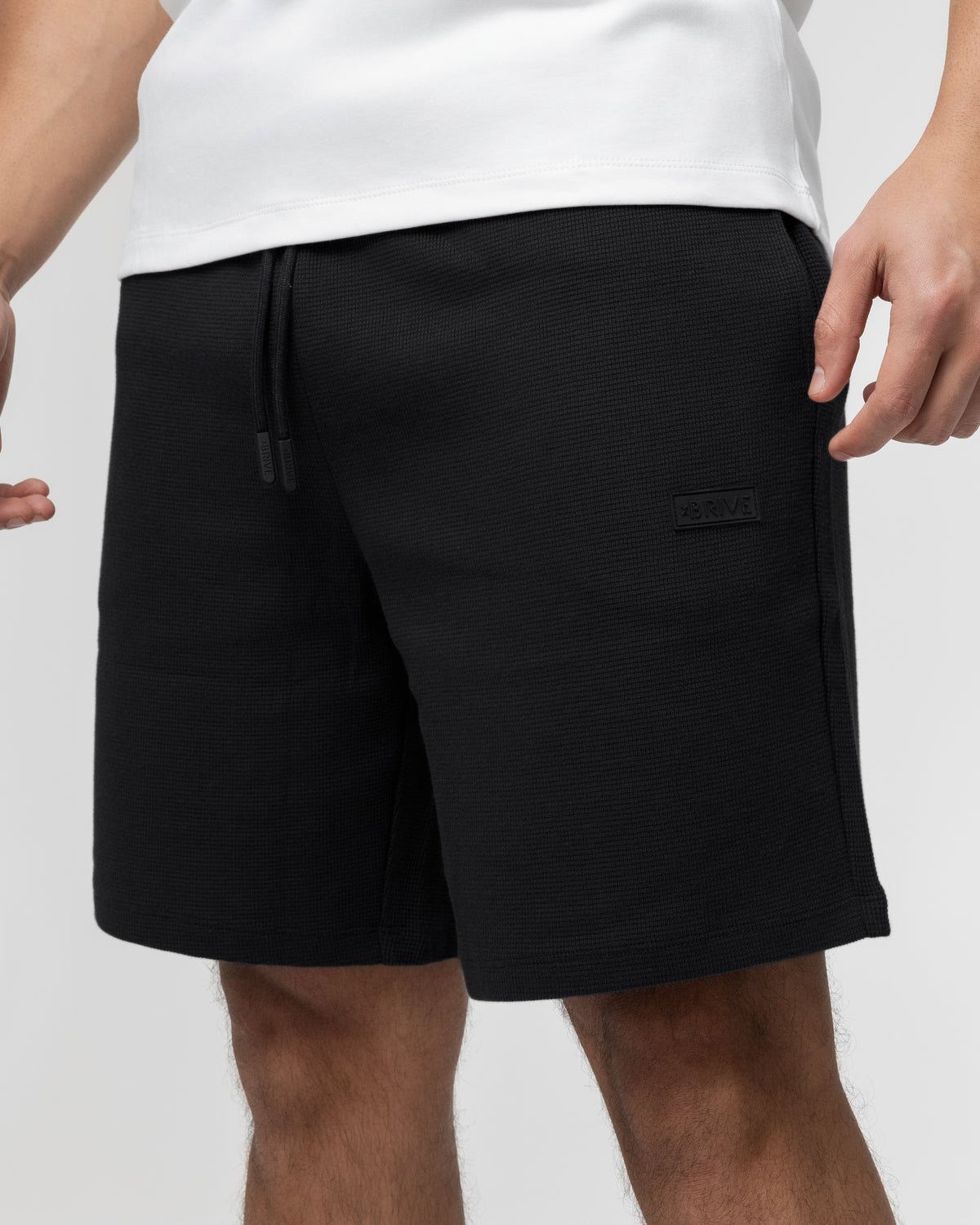 Waffle Knit Shorts - Black
