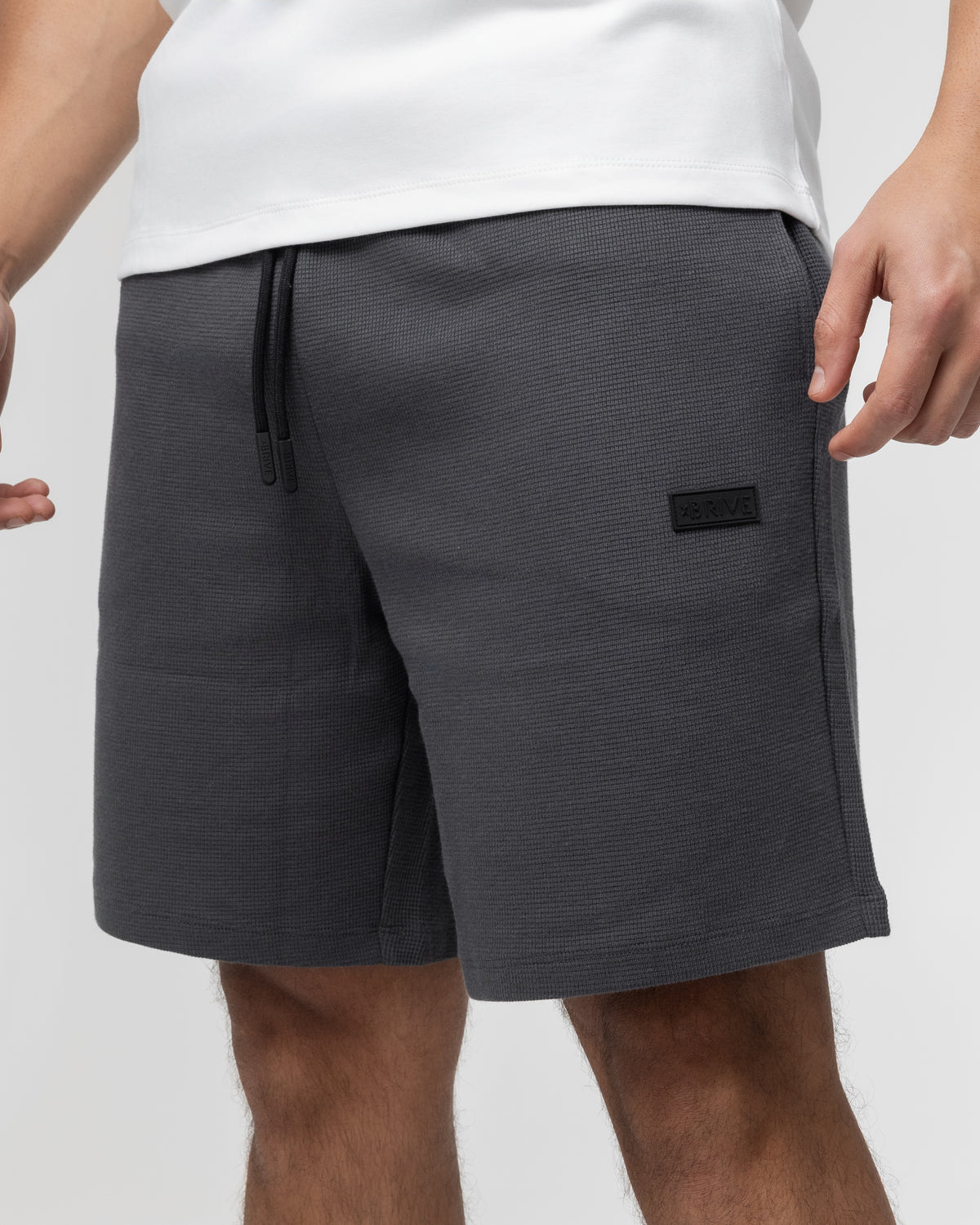 Waffle Knit Shorts - Iron Grey