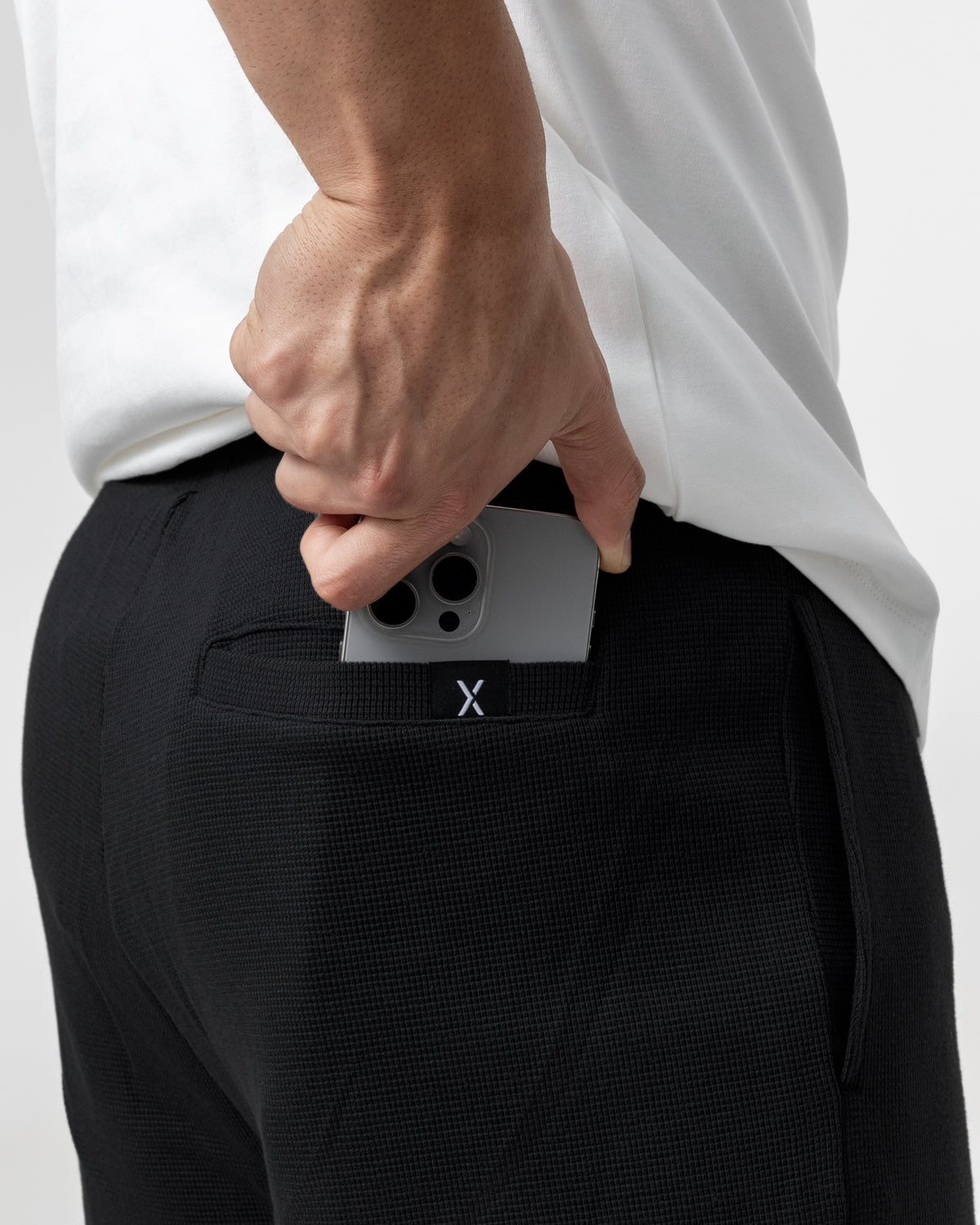 Waffle Knit Shorts - Black