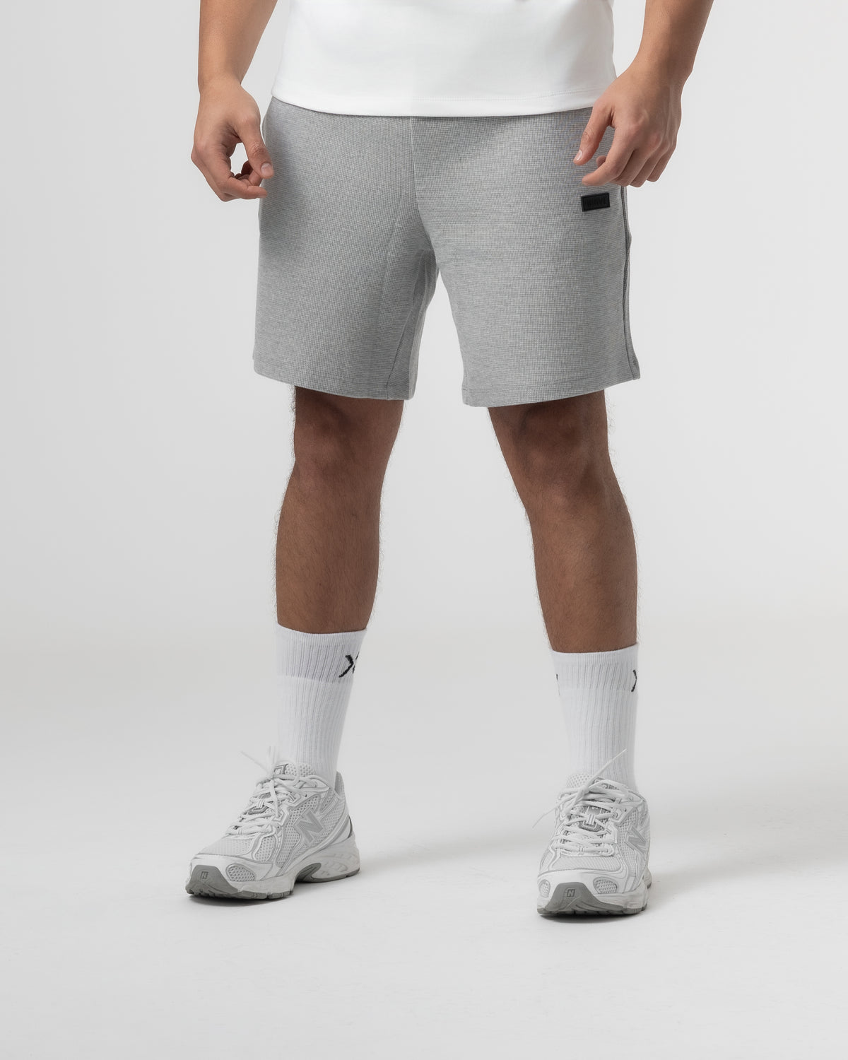 Waffle Knit Shorts - Heather Grey