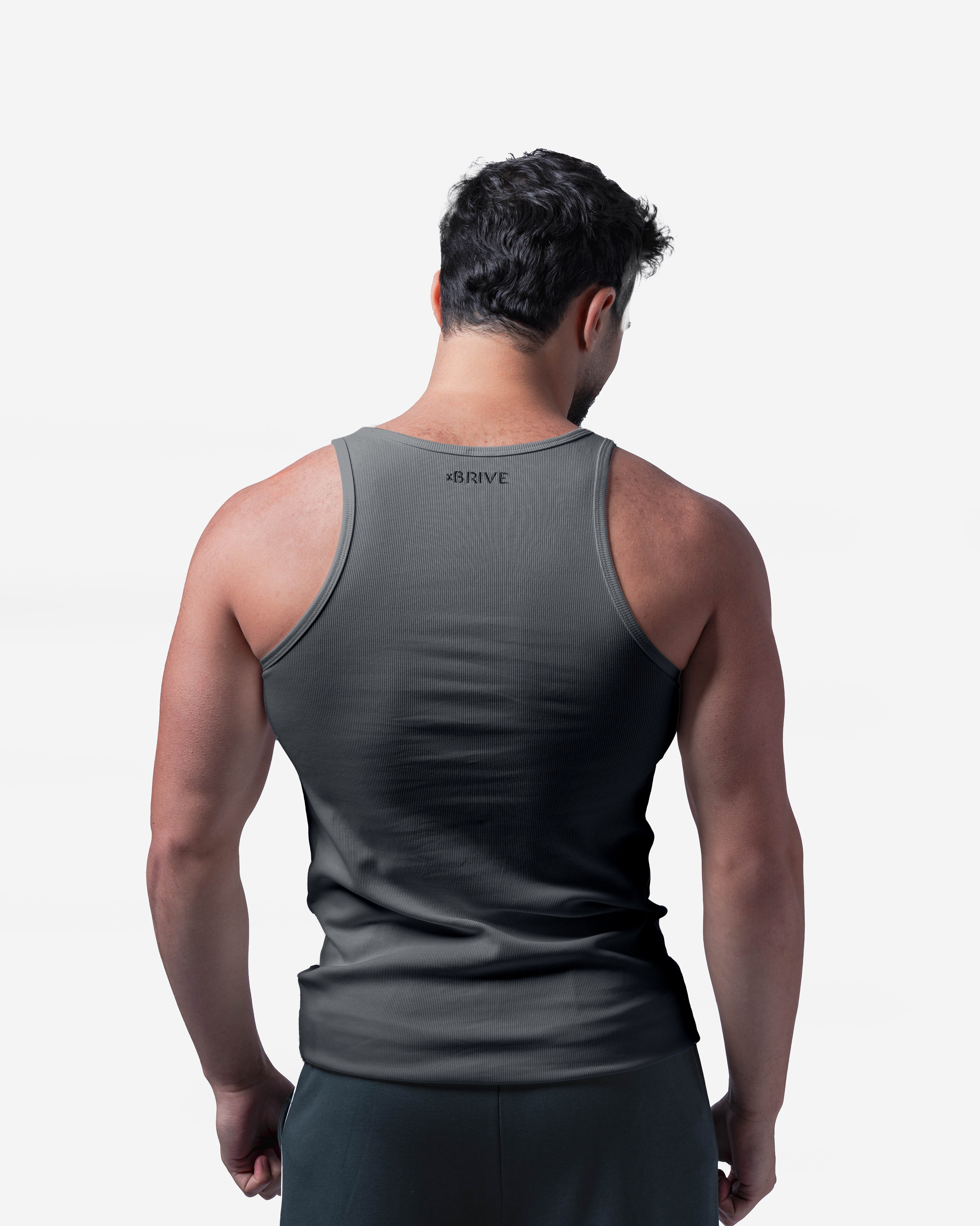Core Ribbed Tank – Iron Grey
