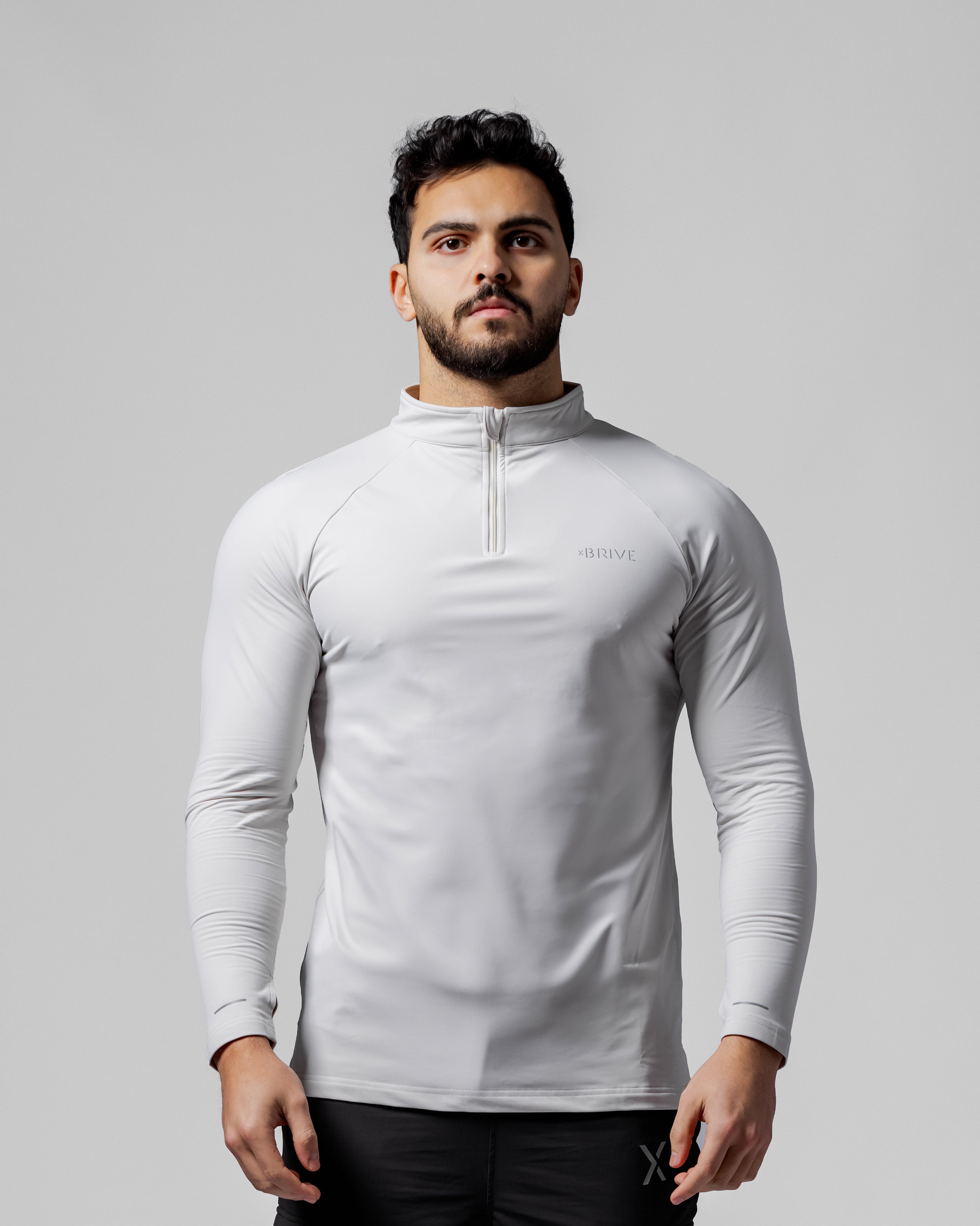 Flow Quarter Zip - Stone White