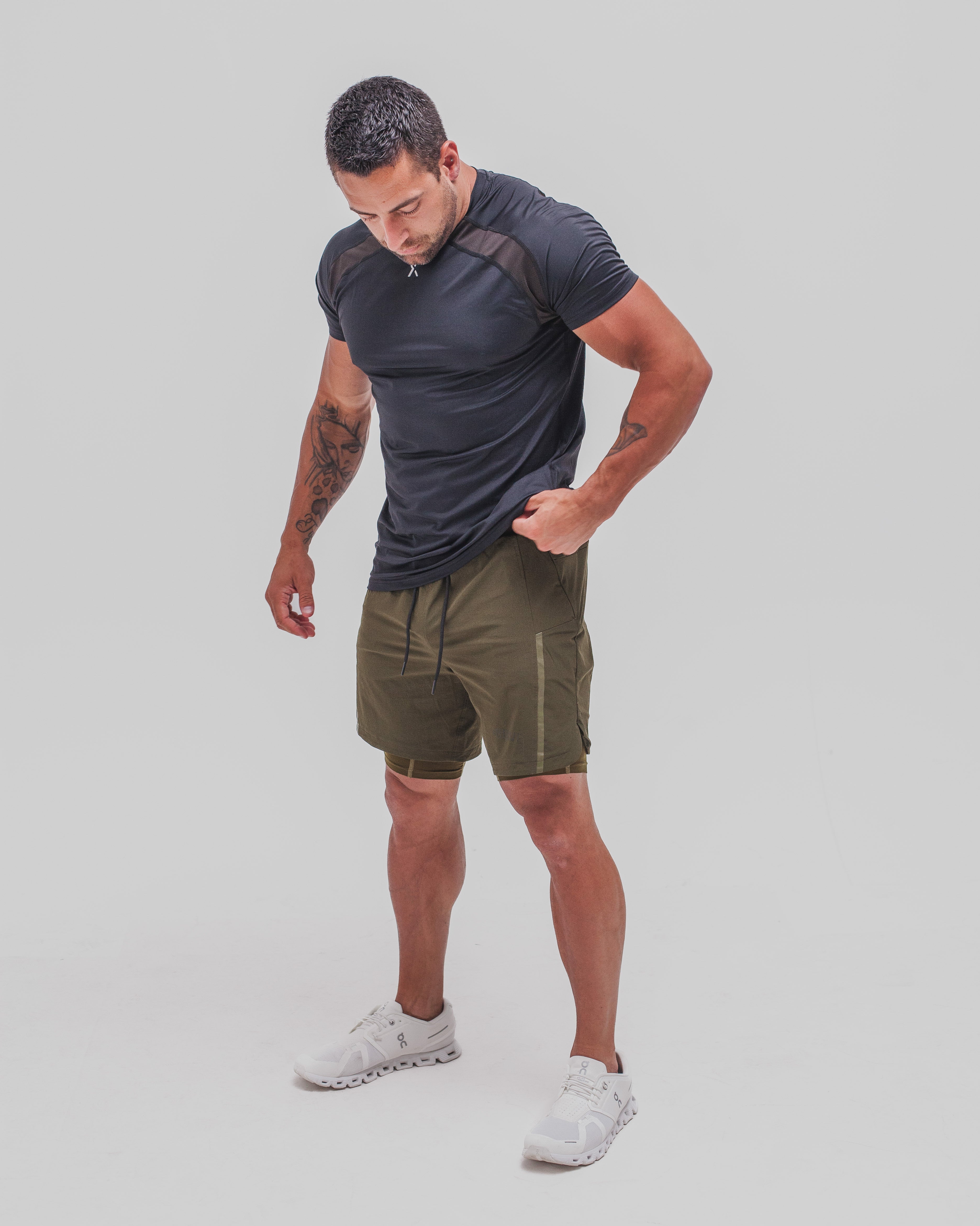 Hybrid 2-In-1 Shorts - Olive