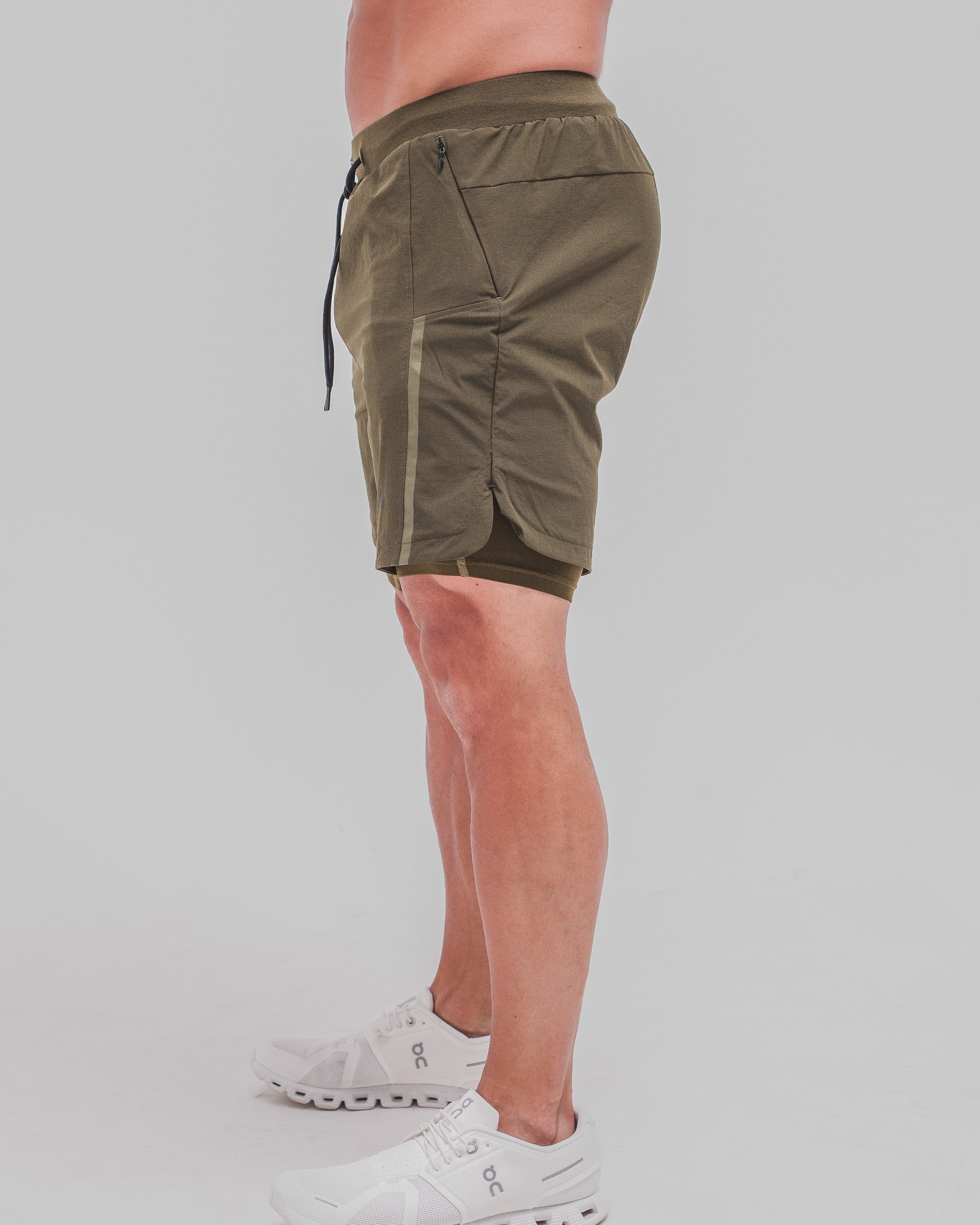 Hybrid 2-In-1 Shorts - Olive