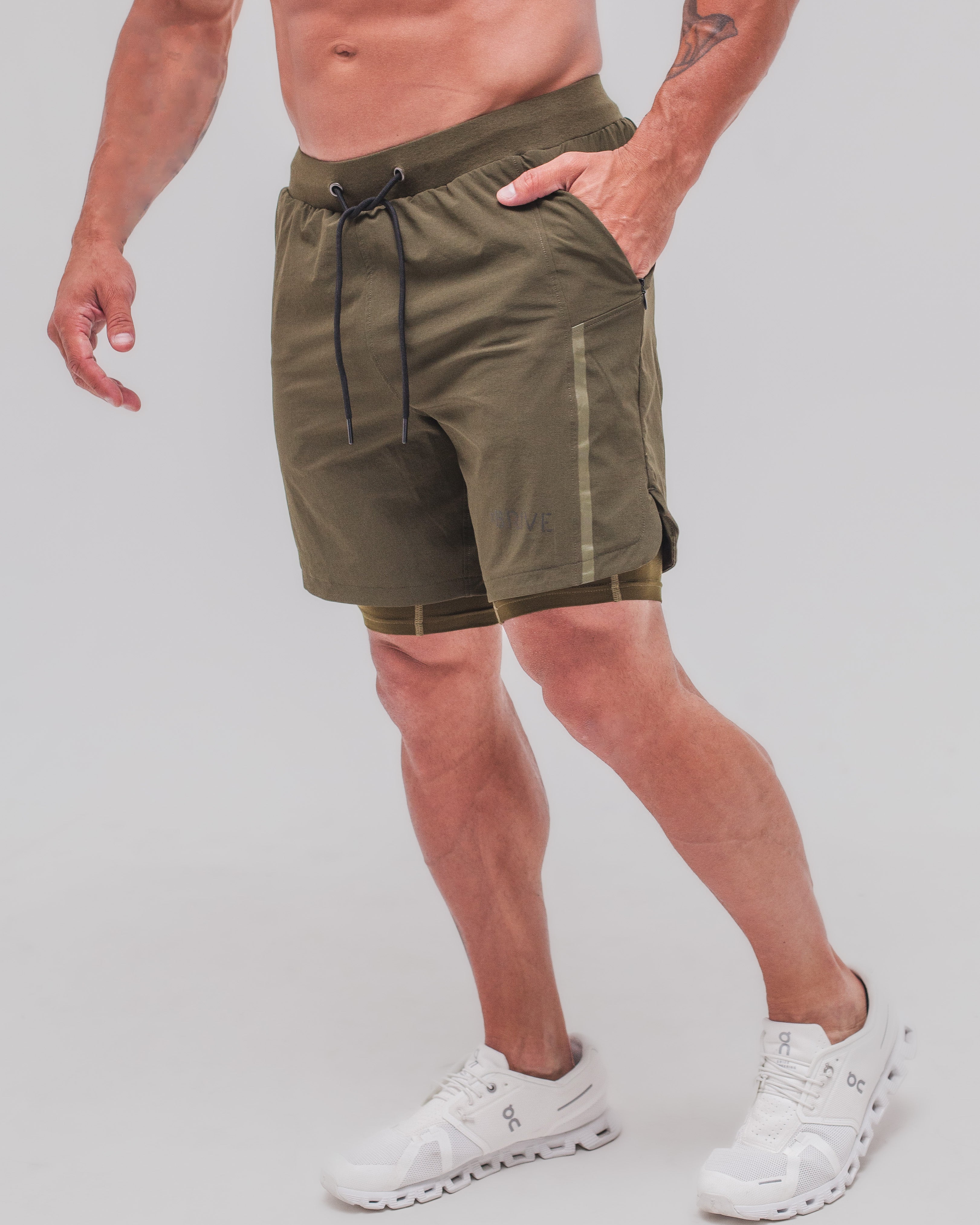 Hybrid 2-In-1 Shorts - Olive